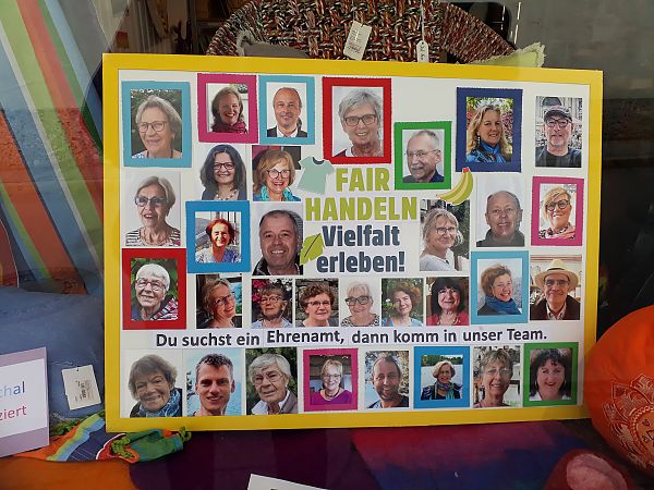 Eine Collage von fair-Mitarbeitern